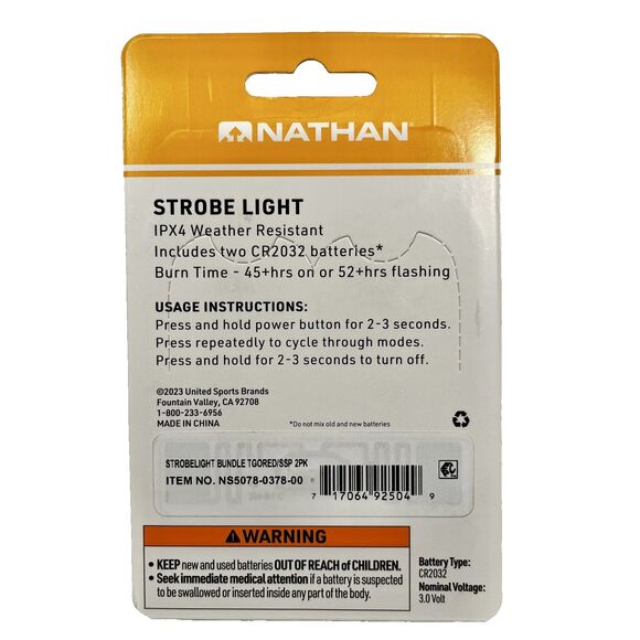 NEW Nathan Sports Safety Strobelight Bundle 2-Pack Tango Red/Sulfur Spring - Picture 2 of 6